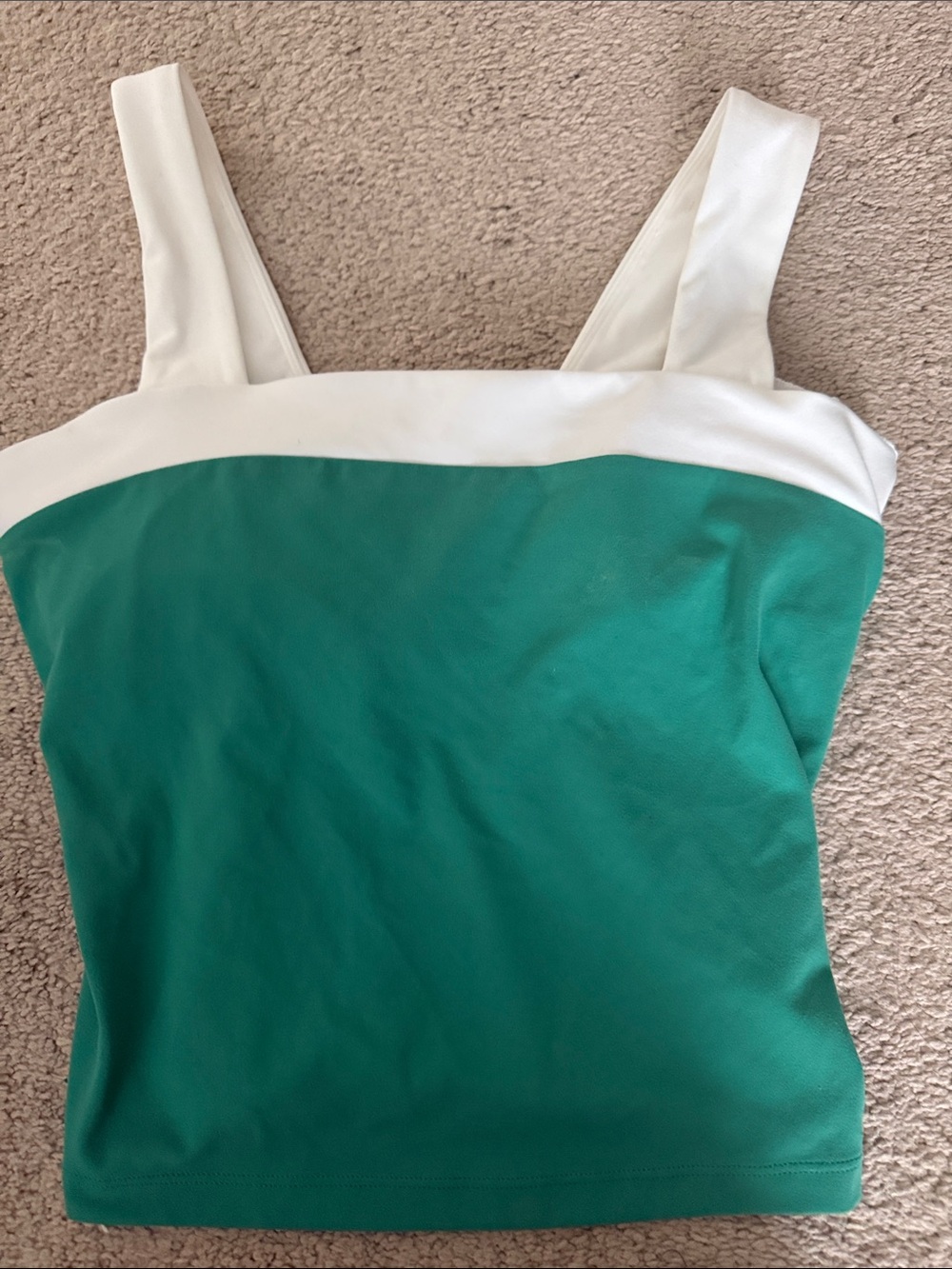 all in motion Green and White Tank Top